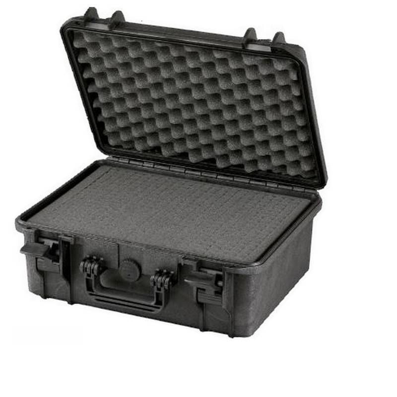 Valise plastique noir avec mousses anti chocs hauteur 270 mm Prolutech