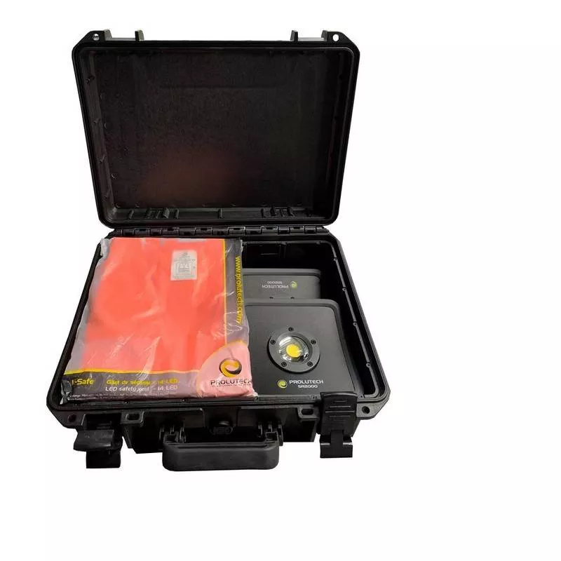 Valise plastique pour lampes, gilets LED et accessoires Prolutech