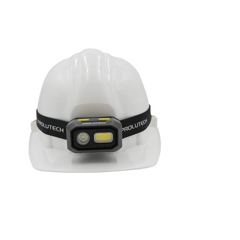 Lampe frontale K-Light FP400 sur casque de chantier