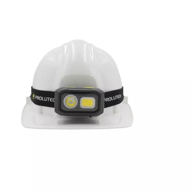 Linterna frontal K-Light FRP510 Prolutech en un casco duro