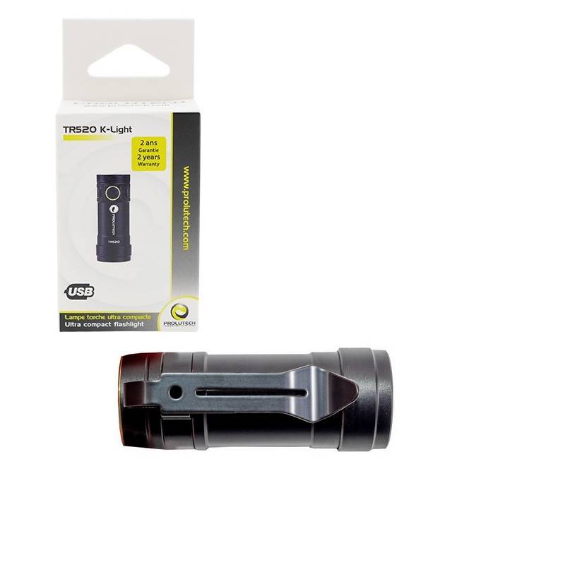 Flashlight LED TR520 Prolutech et son packaging