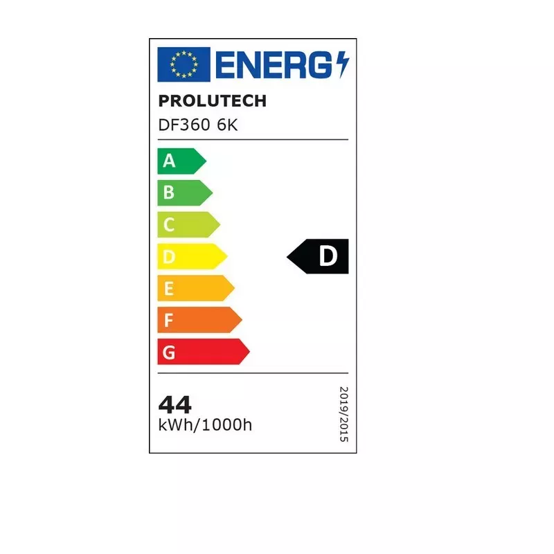 Etiquette énergétique du projecteur LED DF360 6K Prolutech K-Light