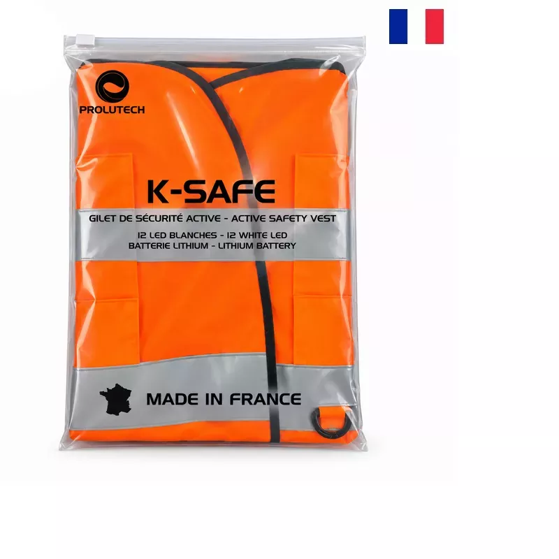 Emballage du gilet de sécurité LED Prolutech K-Safe