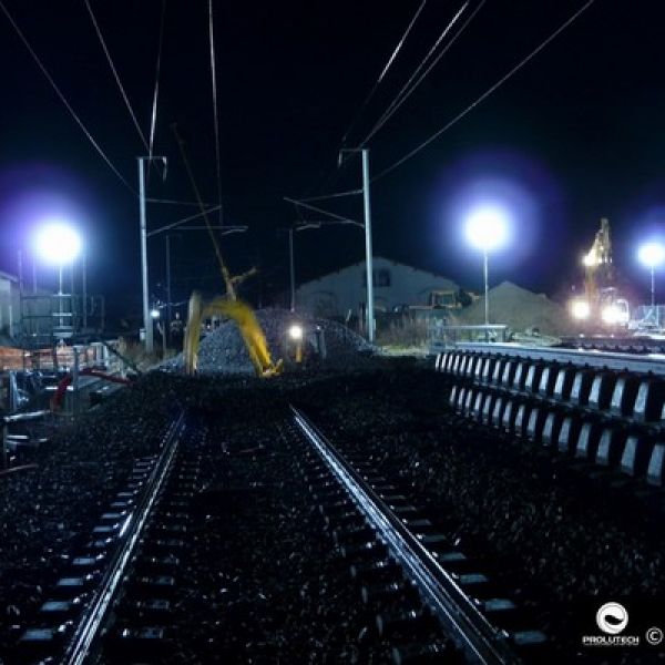 éclairage chantier ferroviaire