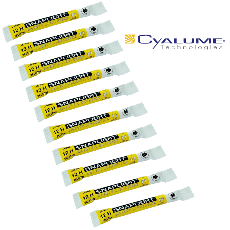 Lot de 10 bâtons Cyalume 15 cm